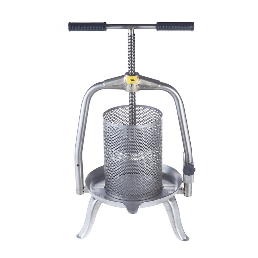 Manuelle Obstpresse 14L Edelstahl - Saftpresse Für Äpfel, Trauben & Wein Inkl. Presstuch